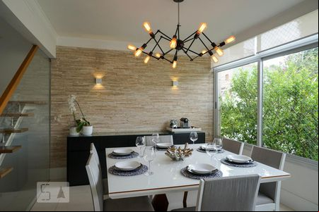Sala de Jantar de casa de condomínio para alugar com 3 quartos, 256m² em Vila Romana, São Paulo