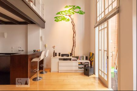 sala e cozinha de apartamento à venda com 1 quarto, 63m² em Moinhos de Vento, Porto Alegre