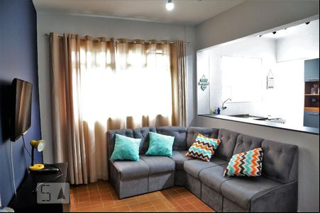 Detalhe Sala de apartamento para alugar com 1 quarto, 52m² em Guilhermina, Praia Grande