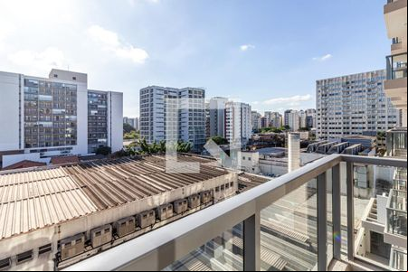 Varanda de kitnet/studio para alugar com 1 quarto, 25m² em Indianópolis, São Paulo