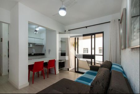 Sala de apartamento para alugar com 1 quarto, 76m² em Jardim Três Marias, Guarujá