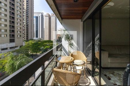 Varanda da Sala de apartamento para alugar com 3 quartos, 125m² em Itaim Bibi, São Paulo