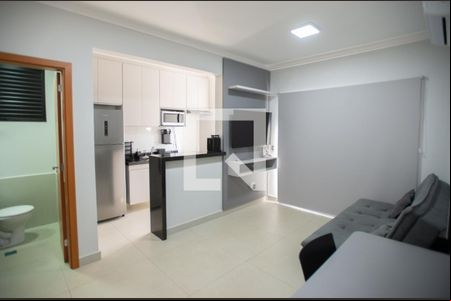 Sala de apartamento para alugar com 1 quarto, 45m² em Jardim Recreio , Ribeirão Preto