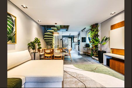 Sala de casa de condomínio para alugar com 2 quartos, 100m² em Enseada, Guarujá