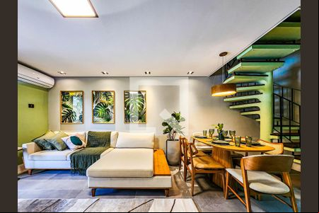Sala de casa de condomínio para alugar com 2 quartos, 100m² em Enseada, Guarujá