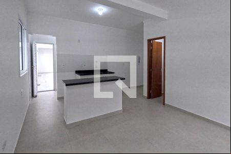 Sala de estar e cozinha americana de casa para alugar com 3 quartos, 73m² em Marapé, Santos