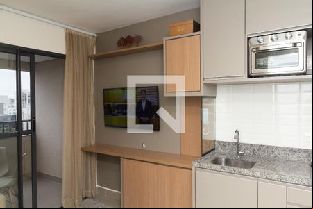 Sala/Cozinha de apartamento para alugar com 1 quarto, 32m² em Moema, São Paulo