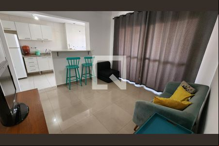 Sala de apartamento para alugar com 1 quarto, 50m² em Boqueirão, Santos
