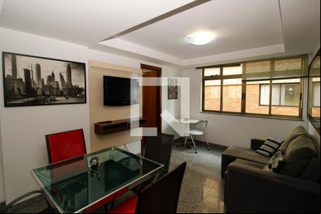 Sala de apartamento para alugar com 1 quarto, 46m² em Funcionários, Belo Horizonte
