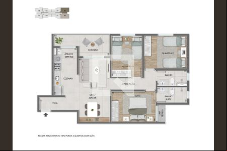 Apartamento à venda com 3 quartos, 70m² em Indaiá, Belo Horizonte