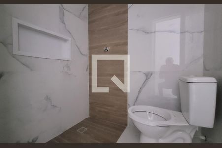 Banheiro da suíte de apartamento à venda com 2 quartos, 45m² em Jardim das Maravilhas, Santo André