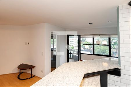 Sala/ Cozinha de apartamento à venda com 1 quarto, 60m² em Cidade Monções, São Paulo