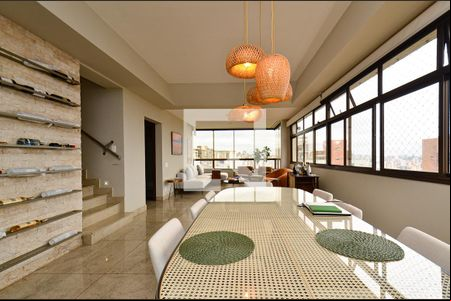Sala de jantar de apartamento para alugar com 4 quartos, 420m² em Serra, Belo Horizonte