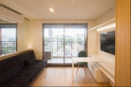Sala de apartamento para alugar com 1 quarto, 28m² em Santo Amaro, São Paulo