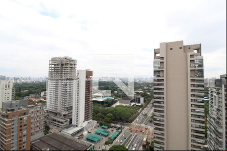 Vista da Varanda de apartamento à venda com 1 quarto, 62m² em Indianópolis, São Paulo