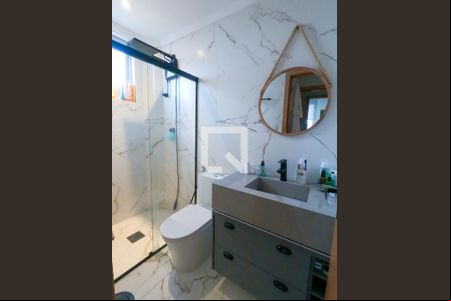 banheiro suite de apartamento à venda com 2 quartos, 81m² em Chácaras, Betim