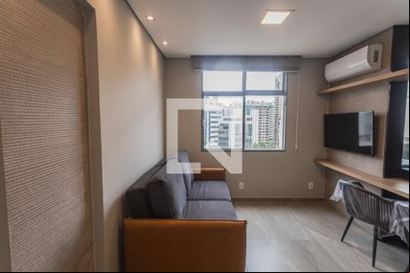Sala de apartamento à venda com 1 quarto, 50m² em Lourdes, Belo Horizonte