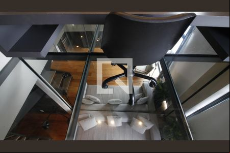 Escritório - visão do piso inferior de kitnet/studio à venda com 1 quarto, 50m² em Vila Nova Conceição, São Paulo