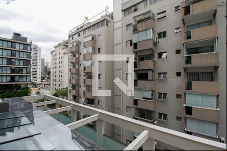 Vista da Sala e Quarto de kitnet/studio para alugar com 1 quarto, 32m² em Vila Madalena, São Paulo