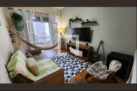Sala de apartamento para alugar com 1 quarto, 90m² em Boqueirão, Santos