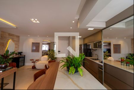 Sala_Cozinha_Varanda - Conjugada de apartamento à venda com 1 quarto, 63m² em Green Valley, Barueri