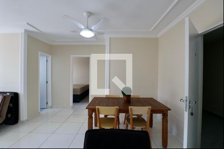 Sala de apartamento para alugar com 1 quarto, 58m² em Jardim Tres Marias, Guarujá