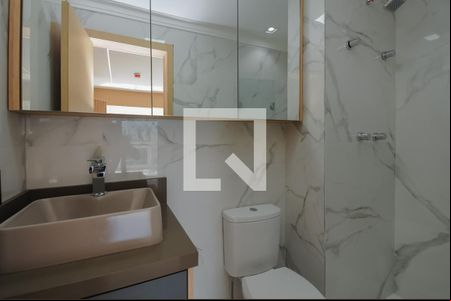 Banheiro do Quarto 1 de kitnet/studio para alugar com 1 quarto, 42m² em Centro, São Bernardo do Campo