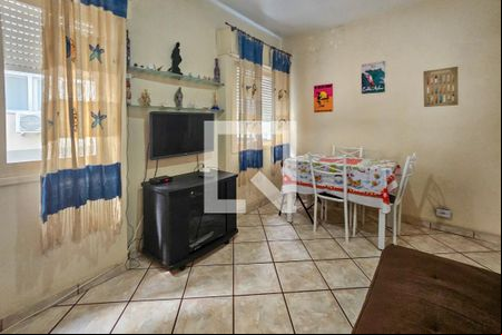 Sala de apartamento para alugar com 1 quarto, 40m² em Jardim Belmar, Guarujá