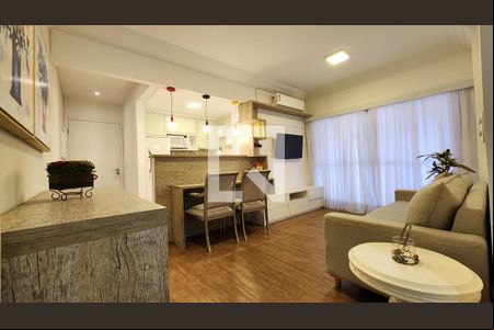 Sala de apartamento para alugar com 1 quarto, 57m² em Boqueirão, Santos