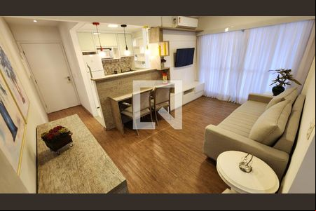 Sala de apartamento para alugar com 1 quarto, 57m² em Boqueirão, Santos