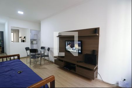 Sala de apartamento para alugar com 1 quarto, 60m² em Vila Julia, Guarujá