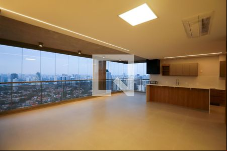 Sala e varanda integrados de apartamento à venda com 3 quartos, 166m² em Jardim das Acacias, São Paulo