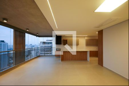 Sala e varanda integrados de apartamento à venda com 3 quartos, 166m² em Jardim das Acacias, São Paulo