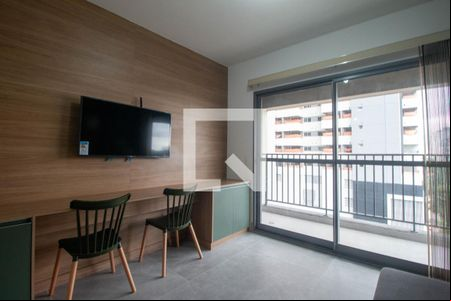 Varanda da Sala de apartamento para alugar com 1 quarto, 29m² em Chácara Santo Antônio (zona Sul), São Paulo