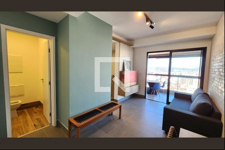 Sala de apartamento para alugar com 1 quarto, 54m² em Boqueirão, Santos