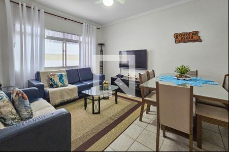 sala de apartamento para alugar com 2 quartos, 75m² em Vila Alzira, Guarujá