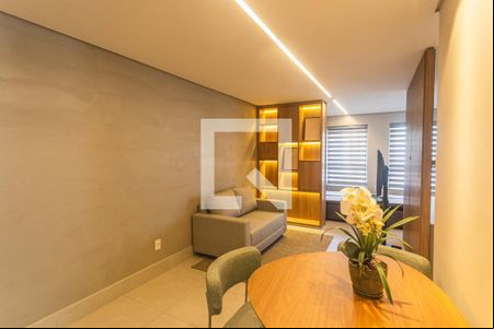 Sala de apartamento para alugar com 1 quarto, 48m² em Lourdes, Belo Horizonte