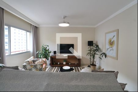Sala de apartamento para alugar com 3 quartos, 98m² em Barra Funda, Guarujá